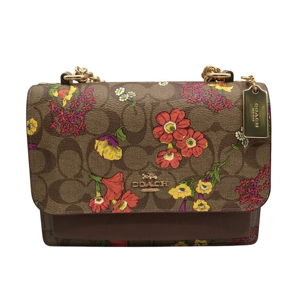 Coach Khaki Signature Canvas Garden Floral Klare Crossbody & Wallet CR164 - Picture 1 of 12